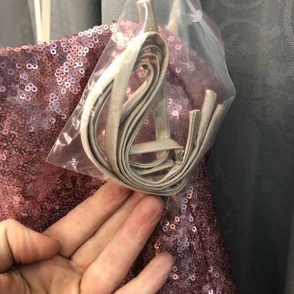 Unique Short Junior Prom Bridesmaid Dress, Size 18 Dusty Rose Pink Rg$499 - Picture 7 of 10